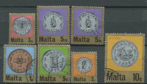 Malta selection of 7 from 1972 Decimal Currency used - fi...