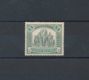 1904 Federation Malaya States - SG n. 48 ,  1 $ grey green and green , MLH*