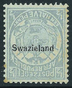 SWAZILAND 1889 SWAZILAND INVERTED variety on ½d grey - 14239