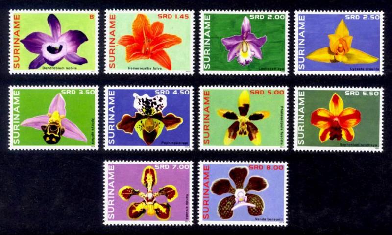 Suriname Sc# 1462-71 MNH Flowers 2014