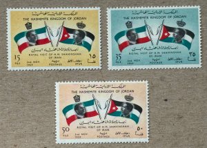 Jordan 1960 Shah of Iran's Visit, MNH. Scott 371-373, CV $2.45