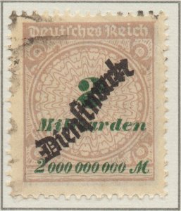 Germany Deutsches Reich Hyper Inflation 2 Md ovpt. Dienstmarke stamp Mi84 1923