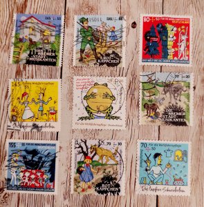 Germany Fairytales Stamps Used Mix  Euro, Red Riding Hood, Grimm