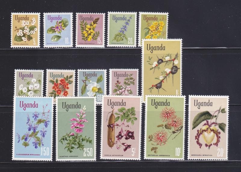 Uganda 115-129 Set MH Flowers