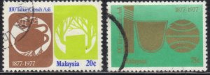 MALAYSIA SC# 189-90 **USED** 1979  20c+75c  RUBBER PLANTS   SEE SCAN