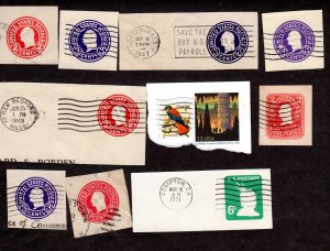 USA, Cut Squares, Lot of 10 used cut squares.  Lot 230811 -20