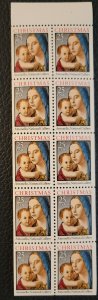 Scott #2514b Christmas Madonna (Antonello) Booklet Pane of 10 Stamps - MNH