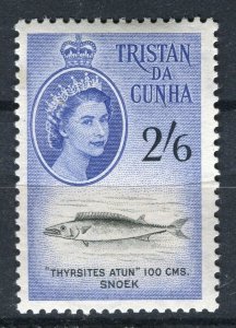 TRISTAN DA CUNHA; 1950s early QEII ' Fish ' issue fine Mint hinged 2s.6d. value