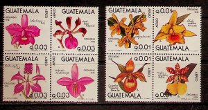 GUATEMALA Sc C652-59 NH2BLOCKS OF 4 OF 1978 - FLOWERS - ORCHIDS