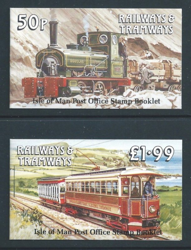 Isle of Man #355a,55b NH Railways - 2 Complete Booklets