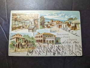 1901 Republic of Haiti Souvenir Postcard Cover Port Au Prince to Marlow Germany