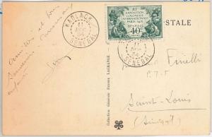 SENEGAL -  POSTAL HISTORY:  COLONIAL EXPO stamp on POSTCARD: KAOLACK 1934