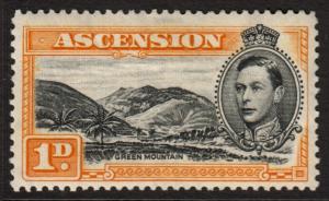 Ascension KGVI 1938 1d Black Yellow-Orange SG 39b Mint Hinged