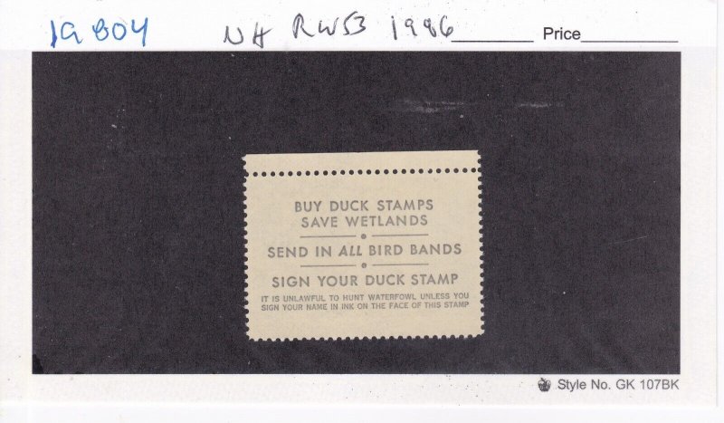 KAPPYSSTAMPS 19804 RW53  1986   FEDERAL DUCK STAMP MINT NH XF BELOW FACE VALUE