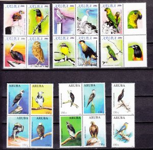 J43648 JL Stamps 2 dif birds aruba sets mnh #370a-j, 395a-j