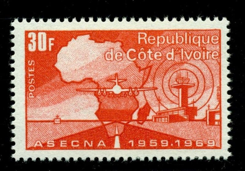 Ivory Coast Scott #287 MNH 30Fr ASECNA Civil Aviation MAP $$