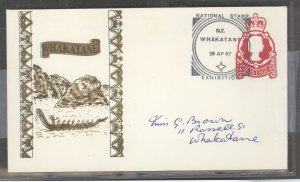 New Zealand  1967 QE II 4c S.T.O. envelope, first day of issue 19 AP 67