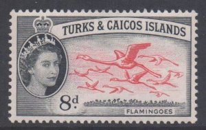 Turks Caicos Scott 129 - SG245, 1957 Elizabeth II 8d MH*