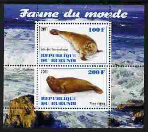 BURUNDI - 2011 - World Fauna, Seals - Perf 2v Sheet - MNH - Private Issue