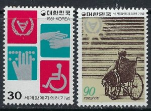 South Korea 1246-47 MNH 1984 Year of the Disabled (ak3591)