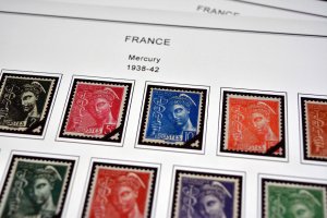 COLOR PRINTED FRANCE 1849-1939 STAMP ALBUM PAGES (29 illustrated pages)