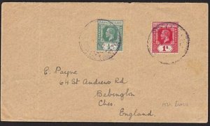 GILBERT & ELLICE 1931 cover to UK via Fiji - BERU undated pmk..............68823 