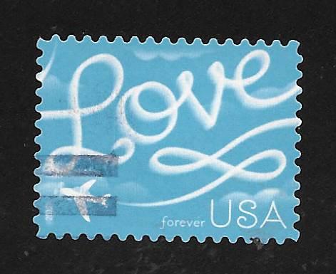 SC# 5155 - (49c) - Love Skywriting - Used Off Paper