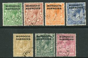 MOROCCO AGENCIES-1925-36  A fine used set to 1/- Sg 55-61