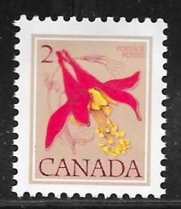 Canada 707: 2c Red Columbine, Aquilegia formosa, MH, F-VF