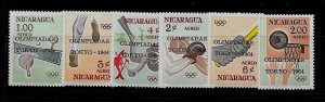 NICARAGUA Sc C553-58 NH ISSUE of 1964 - OLYMPICS OVERPRINT