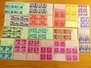 US,1940'S,18 PLATE BLOCKS COLLECTION, MINT NH,OG