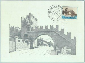89863 -  SAN MARINO - Postal History - MAXIMUM CARD - 1960  ARCHITECTURE Bridge