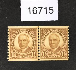 MOMEN: US STAMPS # 686 MINT OG NH LINE PAIR LOT #16715