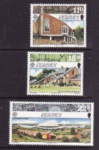 Jersey-Sc#423-5-unused NH set-Europa-Modern Architecture-1987-