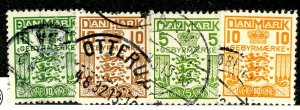 Denmark, Scott #I2-I5, Used, 2 sets