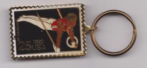 Metal Key Ring Featuring Scott 2380 Olympic Rings Gymnast