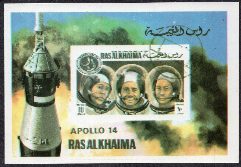 Ras Al Khaima - Space - Apollo 14 - Used Souvenir Sheet