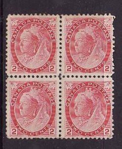 Canada-Sc#77- id7-unused  no gum  2c carmine QV Numeral block of 4 -1899- some s