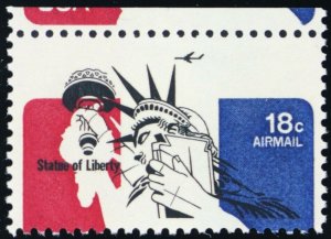 C87, Red And Blue Colors Shifted Down Error Stamp Mint NH -- Stuart Katz