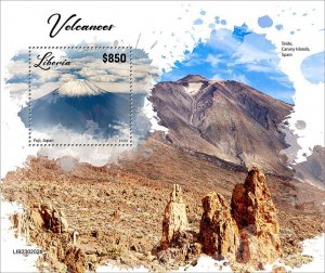 LIBERIA- 2023 - Volcanoes - Perf Souv Sheet  - Mint Never Hinged