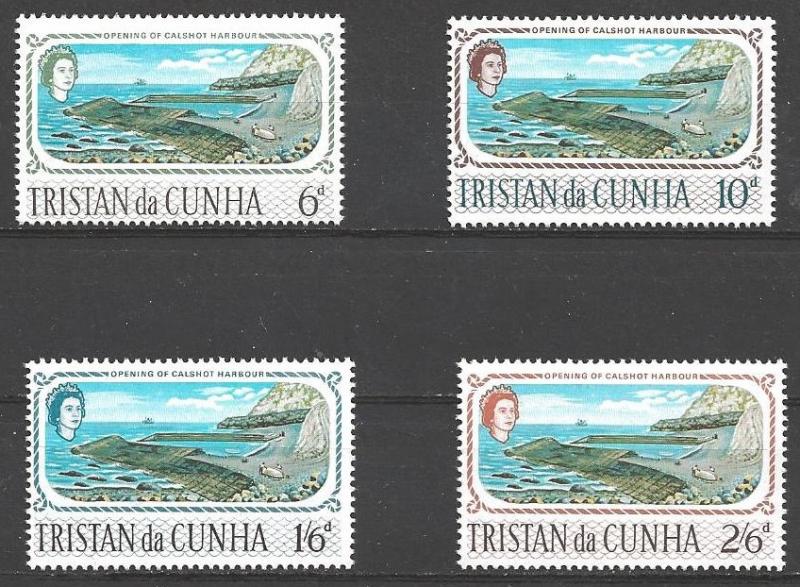 Tristan da Cunha 1967 Calshot Harbor, set of 4, mint never hinged, Scott #104...