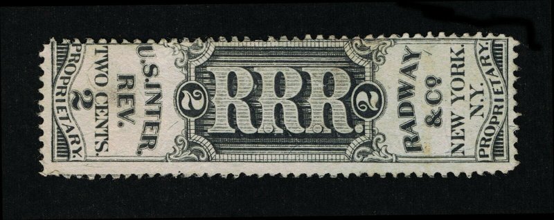 GENUINE SCOTT #RS193b PRIVATE DIE MEDICINE RADWAY PRINTED ON SILK PAPER #14874