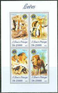 SAO TOME  2013 LIONS SHEET WITH LIONS CLUB INT'L SYMBOL   FDC