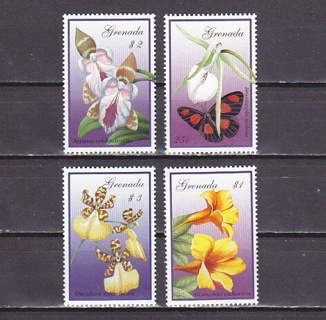 Grenada, Scott cat. 3136-3139. Flowers & Orchids issue.