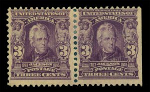 U.S. 1903  Andrew Jackson  3c violet  Scott # 302  mint MH  PAIR