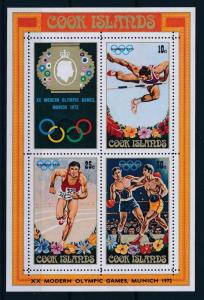 [56720] Cook Islands 1972 Olympic games Munich Boxing Athletics MNH Sheet