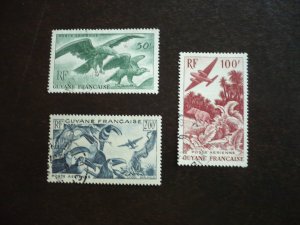 Stamps - French Guiana - Scott# C18-C20 - Used Set of 3 Stamps