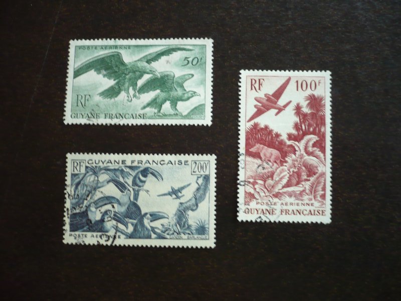 Stamps - French Guiana - Scott# C18-C20 - Used Set of 3 Stamps