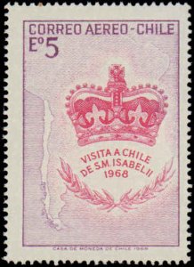 Chile #C285-C287, Complete Set(3), 1968, Never Hinged