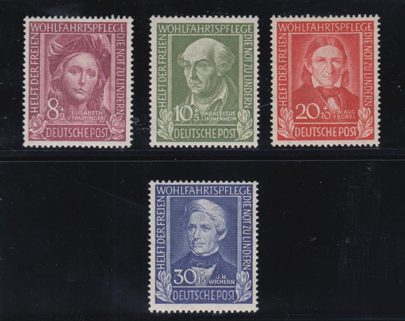 Germany Sc B310-B313 MNH. 1949 Portraits, semi-postals cplt VF